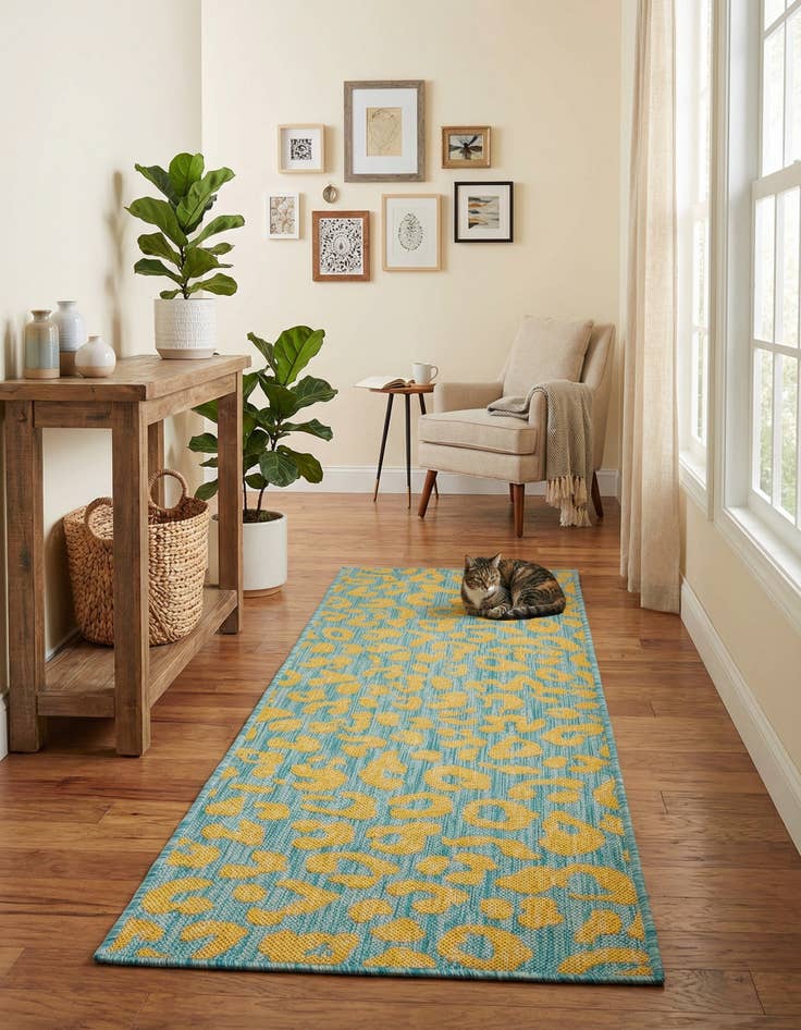 Detail image of 2' x 6'  Washable Safari Indoor / Outdoor Runner Rug