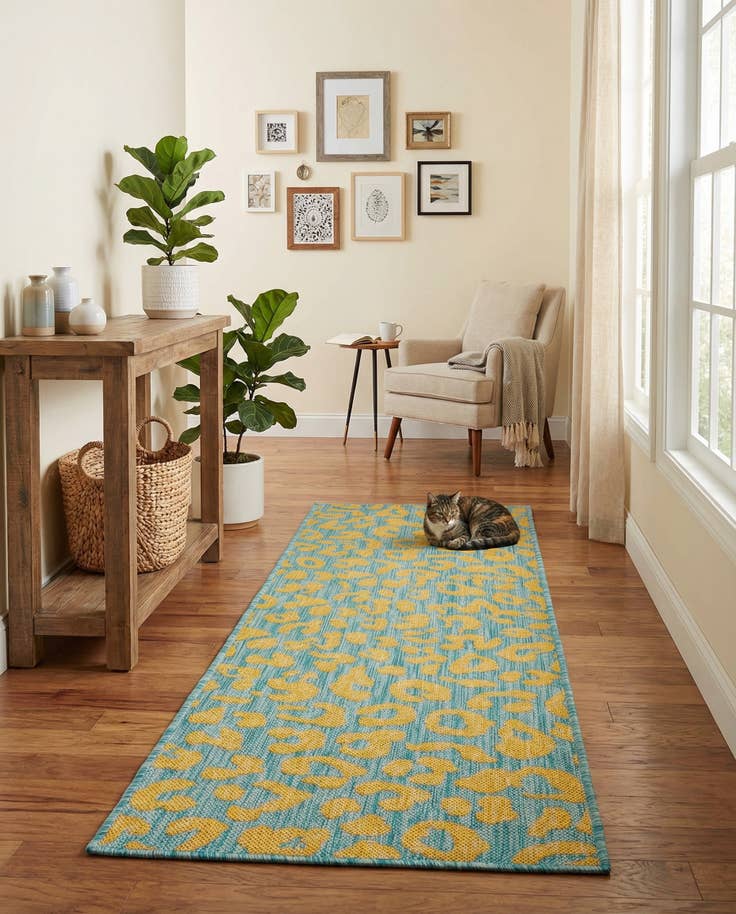 Detail image of 2' x 6' Easy-Clean Safari Indoor / Outdoor Runner Rug