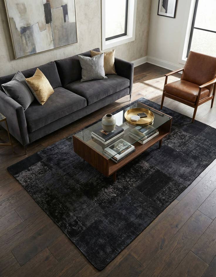 Detail image of 4' 6 x 6' 10  Hand Knotted Ultra Vintage Persian Wool Rug