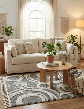 Gray Boho Rug