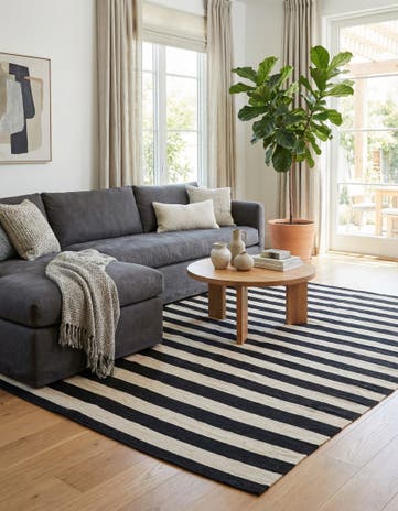 5' 6 x 8' 1 Hand Woven Kilim Modern Wool Rug