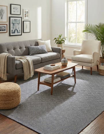 7' 10 x 10' Hand Woven Geo Trellis Flatweave Rug