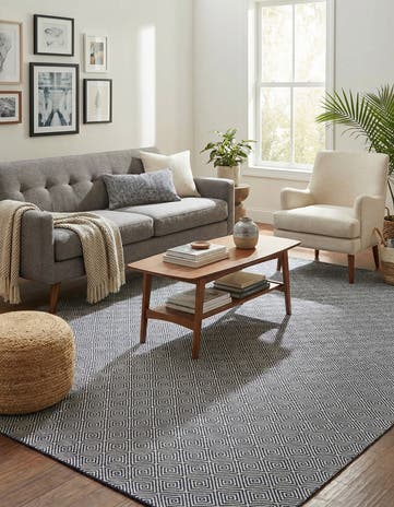 7' 10 x 10' Hand Woven Geo Trellis Flatweave Rug