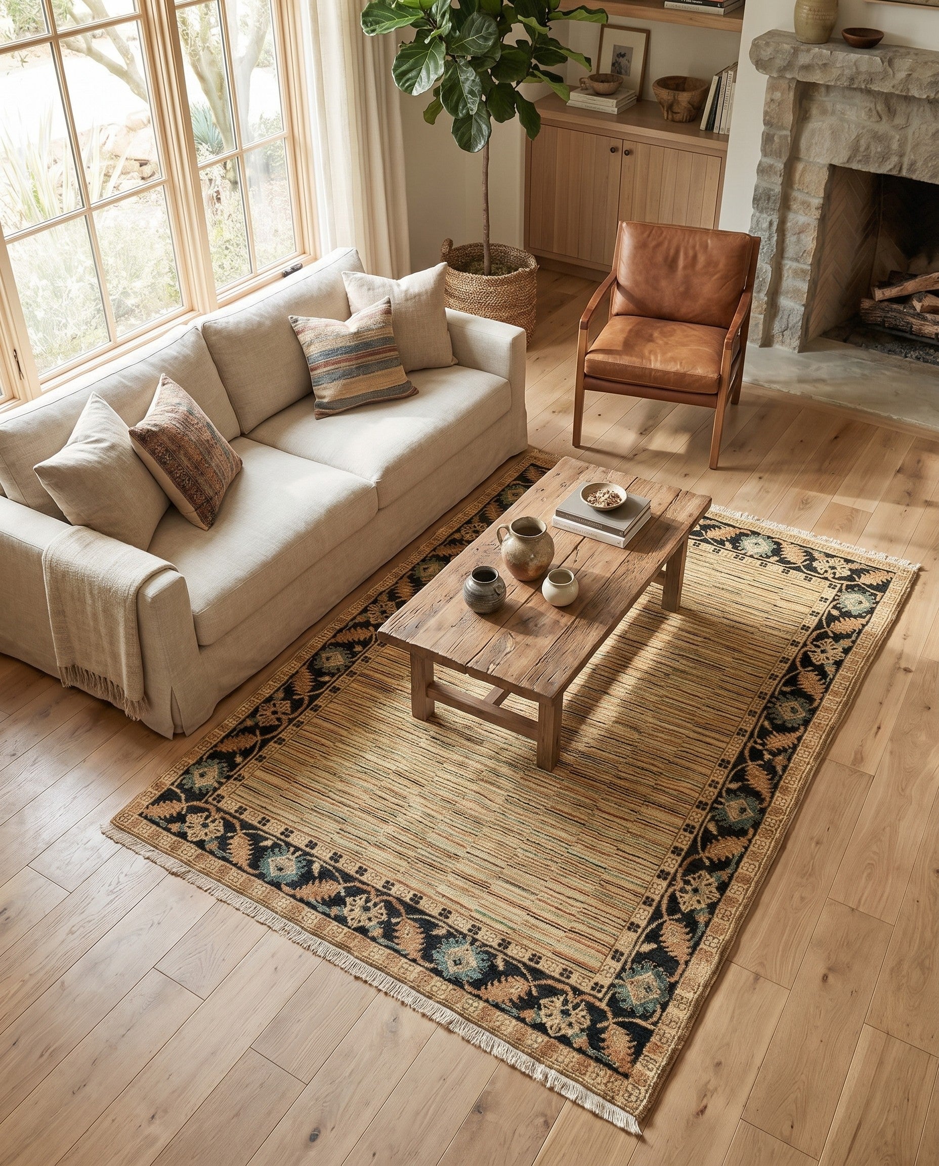 4' 8 x 6' 5 Hand Knotted Kashkuli Gabbeh Oriental Wool Rug