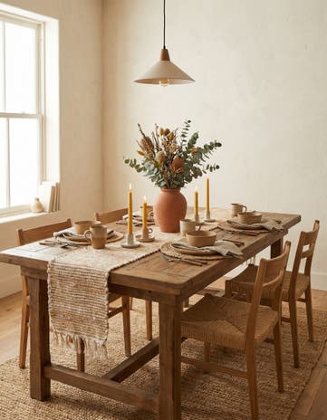 Natural Hand Woven Chindi Jute Table Runner Rug