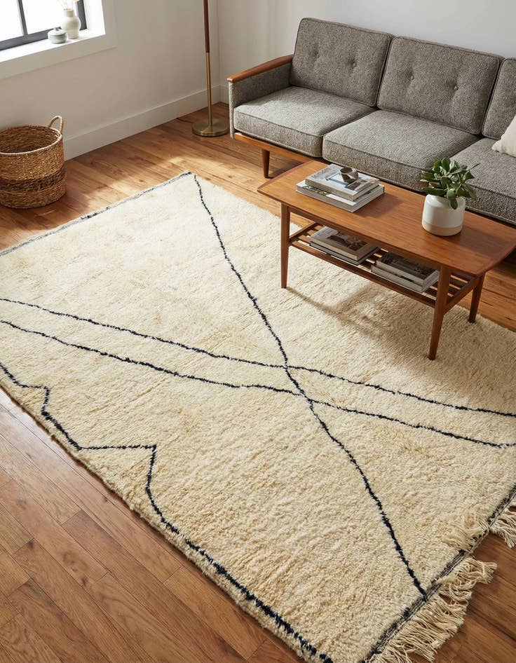 Detail image of 5' 4 x 8' 2  Hand Knotted Moroccan Wool Rug