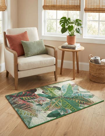 2' x 3' Easy-Clean Botanical Indoor / Outdoor Rug