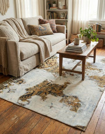 4' x 5' 8 Hand Knotted Ultra Vintage Persian Wool Rug