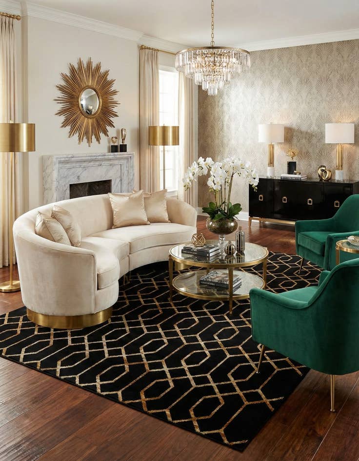 Detail image of 10' x 13'  Marilyn Monroe™ Glam Trellis Rug