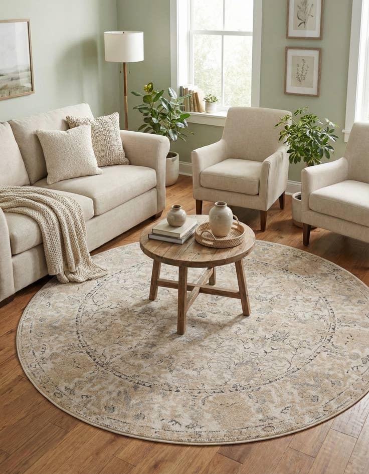 Detail image of 6' 1 x 6' 1 Oregon Round Rug