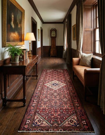 3' 6 x 9' 8 Hand Knotted Hamedan Persian Runner Rug