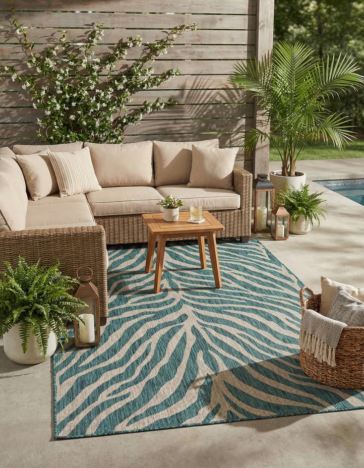 5' 3 x 8' Easy-Clean Safari Indoor / Outdoor...