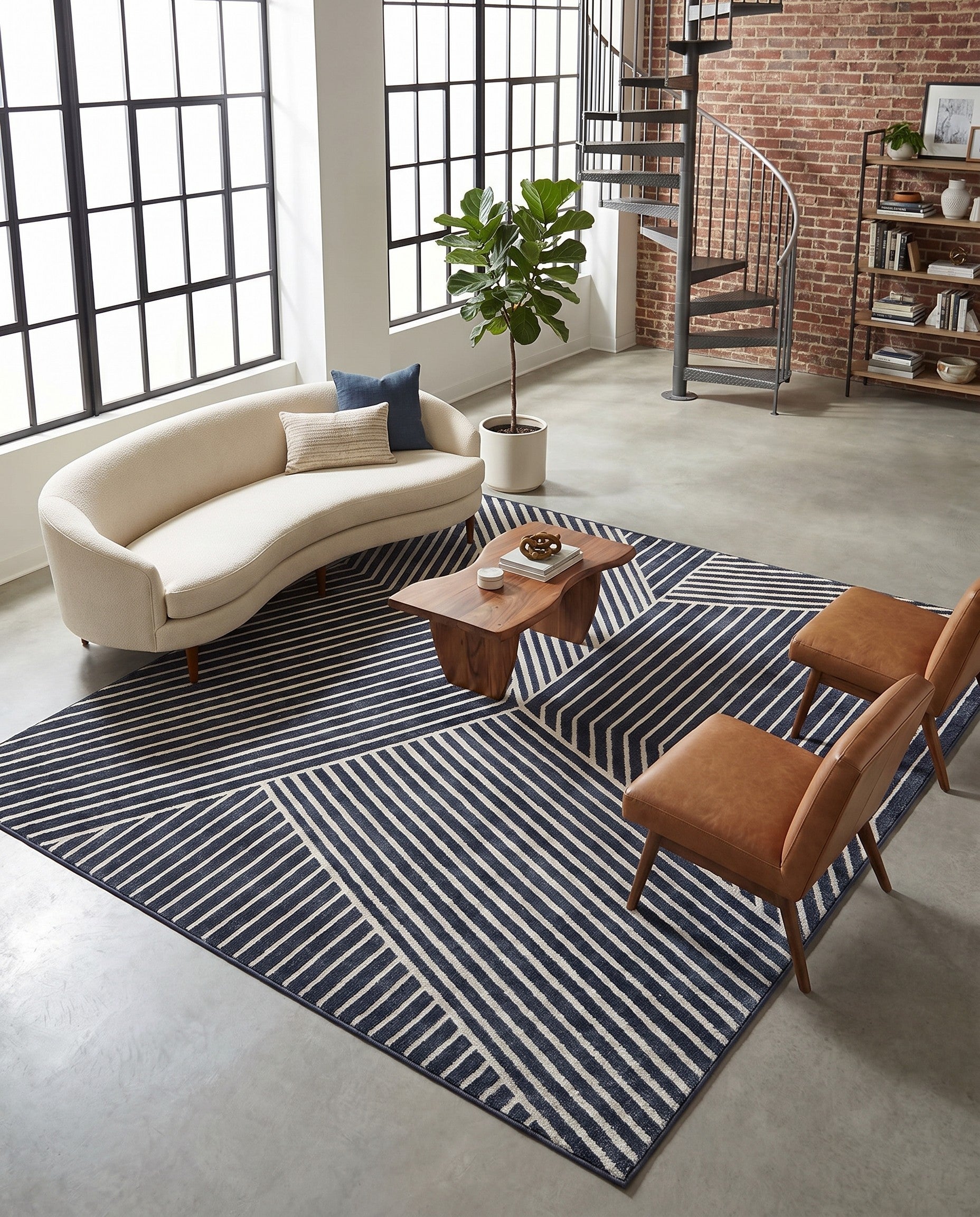 Blue Oslo Square Rug
