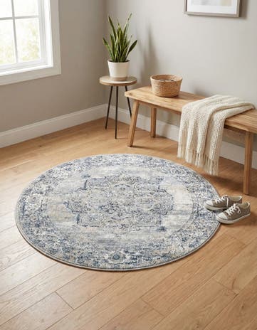 Gray Oregon Round Rug