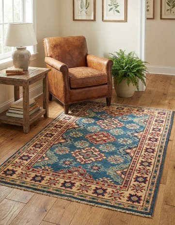 2' 9 x 4' 4 Hand Knotted Kazak Rug