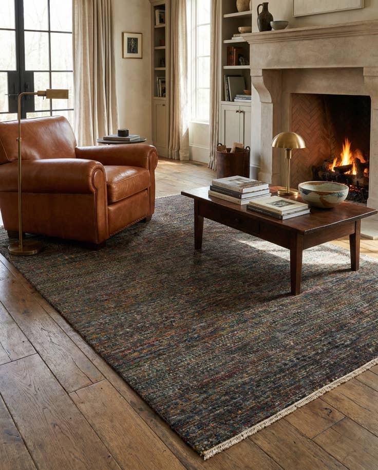 Detail image of 6' 7 x 9' 10 Agra Wool Rug