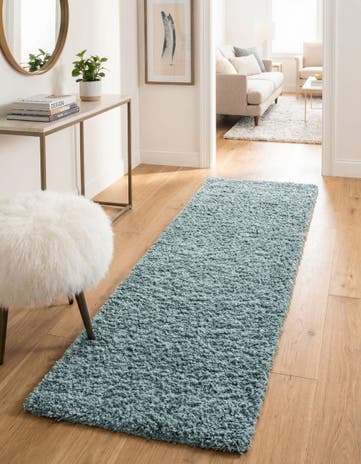2' 7 x 10' Solid Shag Runner Rug