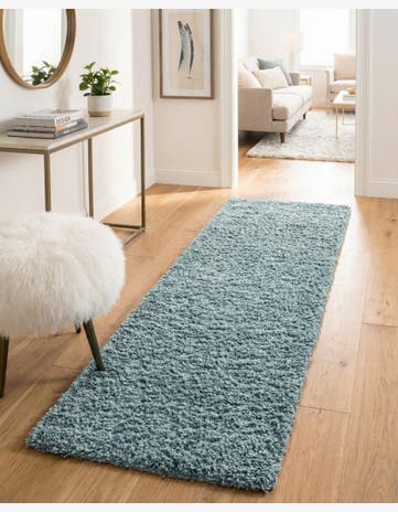 2' 7 x 10' Solid Shag Runner Rug