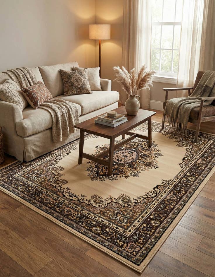 Detail image of 6' x 9' Mashad Design Rug