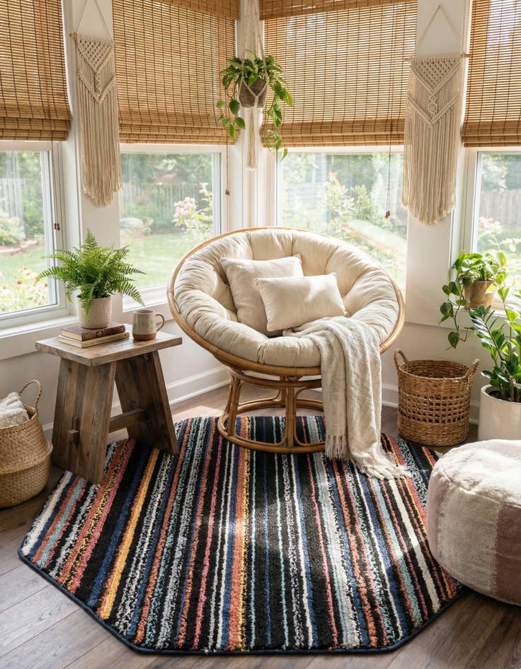 Detail image of  5' 3 x 5' 3 Tagine Octagon Rug