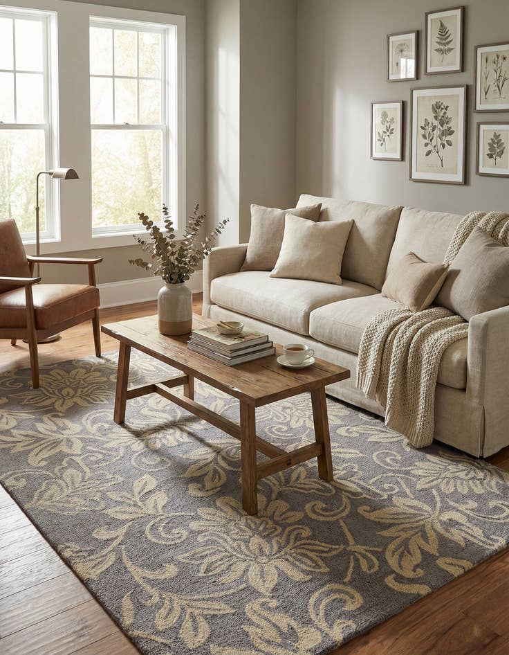 Detail image of 5' x 8' Agra Wool Rug