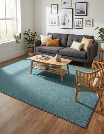 Aquamarine Blue Everyday Solid Rug