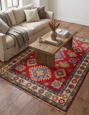 4' 1 x 5' 10 Hand Knotted Kazak Rug