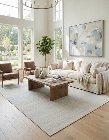 6' 8 x 9' 3 Hand Woven Kilim Modern Wool Rug