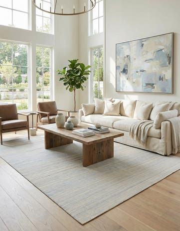 6' 8 x 9' 3 Hand Woven Kilim Modern Wool Rug