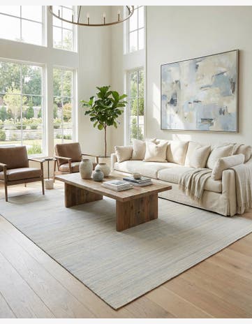 6' 8 x 9' 3 Hand Woven Kilim Modern Wool Rug