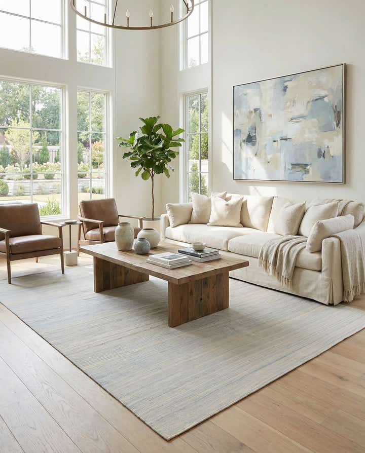 6' 8 x 9' 3 Hand Woven Kilim Modern Wool Rug