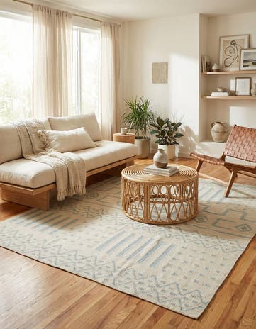 5' 1 x 6' 5 Hand Woven Kilim Modern Wool Rug