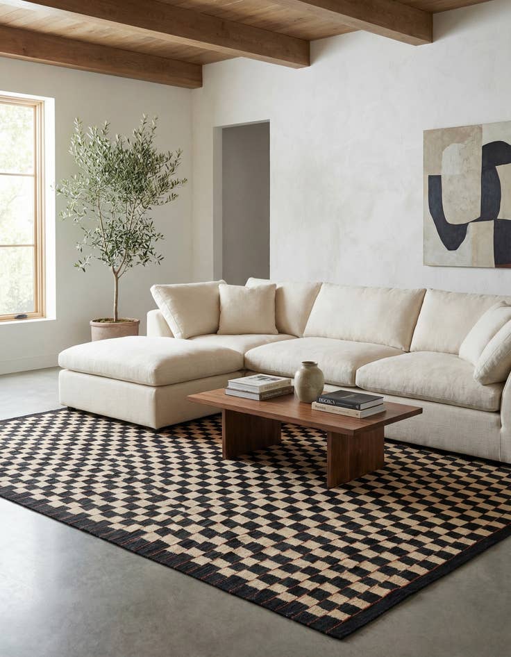 Detail image of  8' x 11' 4  Hand Woven Kilim Modern Wool Rug