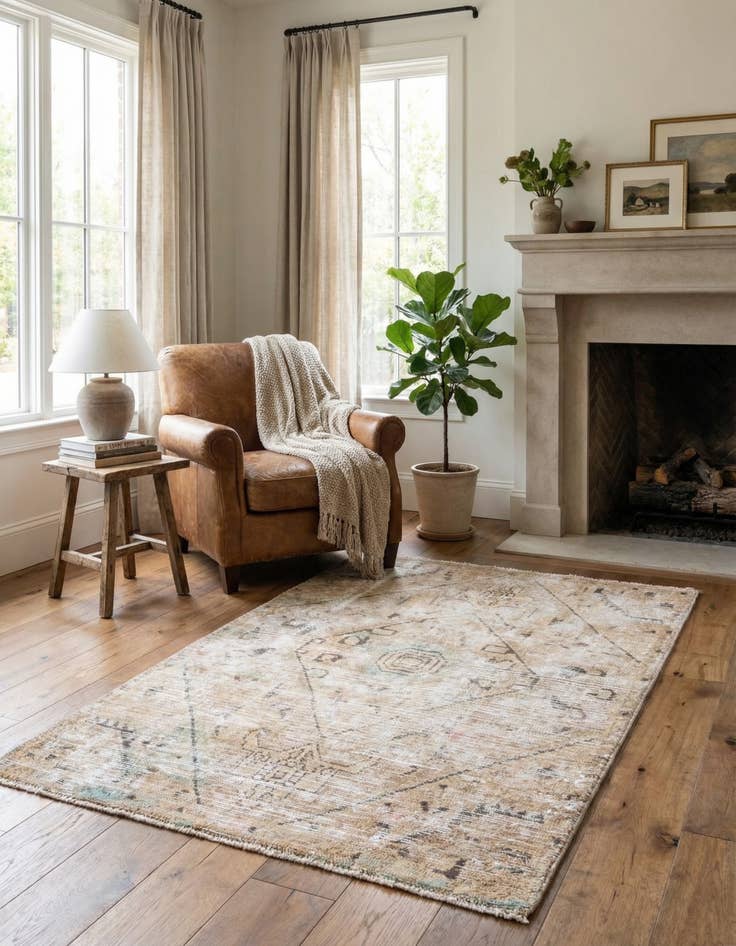 Detail image of  3' x 4' 4  Hand Knotted Ultra Vintage Persian Wool Rug