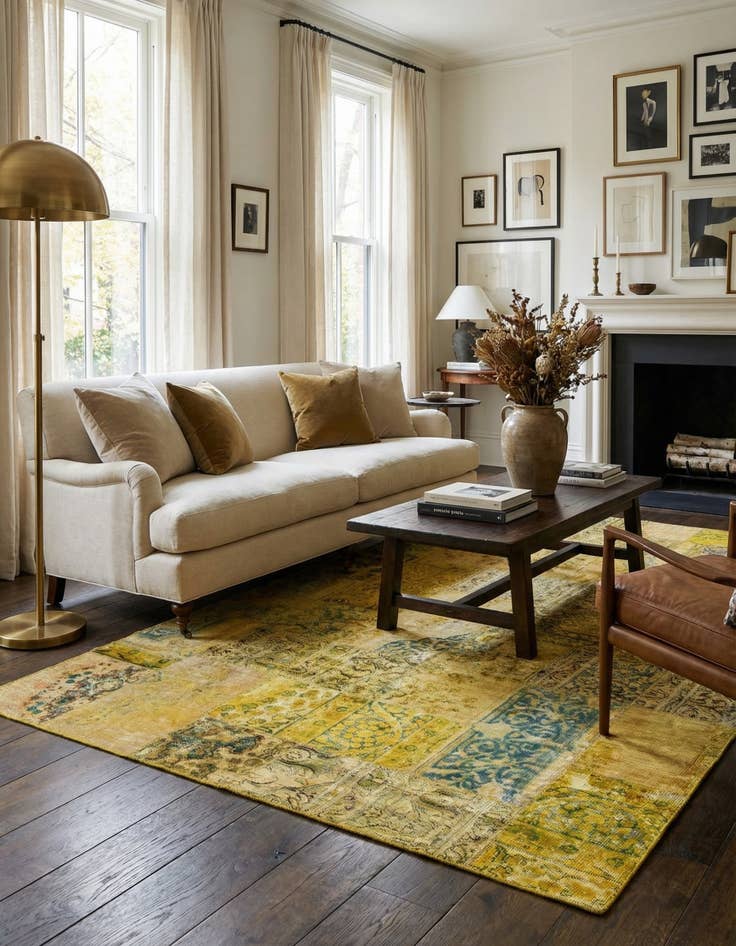 Detail image of 6' 8 x 10' 1 Hand Knotted Ultra Vintage Persian Wool Rug