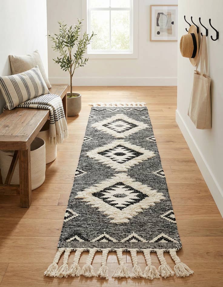 Detail image of  2' 2 x 8' 2  Hand Woven Arizona Wool Runner Rug