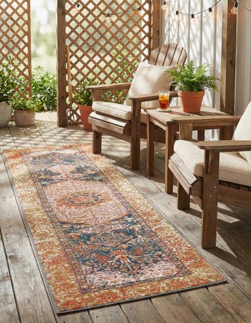 2' x 6' Easy-Clean Traditional Indoor / Outdoor Runner Rug