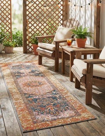 2' x 6' Easy-Clean Traditional Indoor / Outdoor Runner Rug