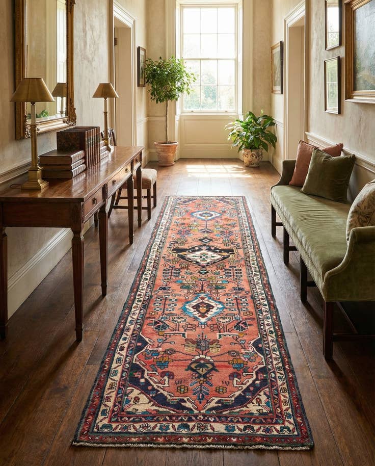 Detail image of 3' 5 x 9' 11 Hamedan Runner Rug