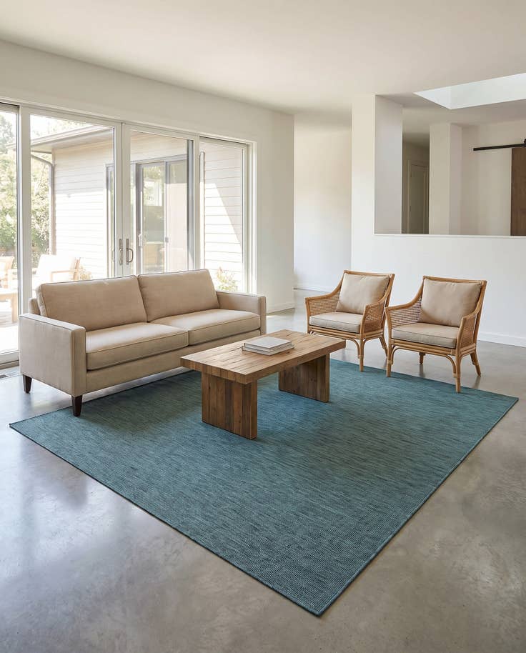 Detail image of 13' x 13' Easy-Clean Solid Indoor / Outdoor Square Rug