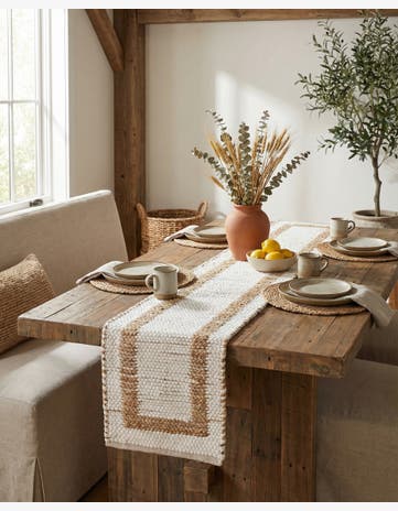 1' 2 x 5' 1 Hand Woven Chindi Jute Table Runner Rug