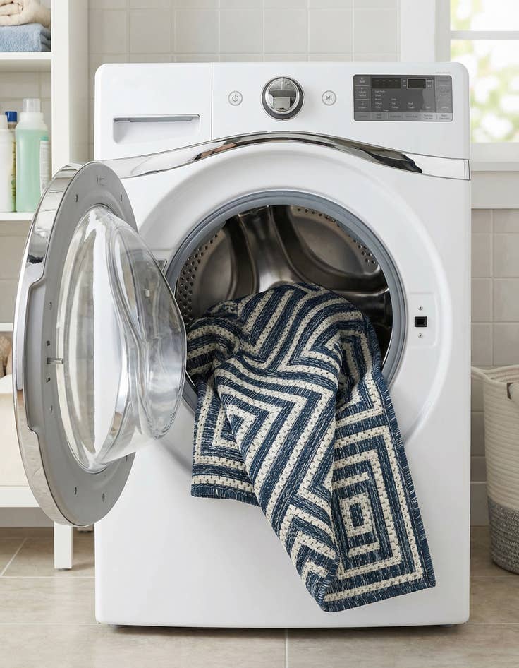 Detail image of 2' x 4'  Washable Modern Indoor / Outdoor Runner Rug