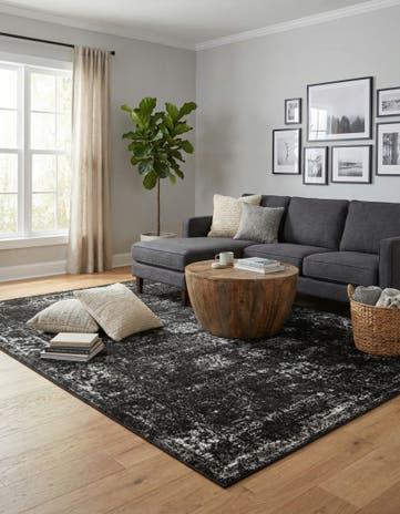 Black Monte Carlo Rug