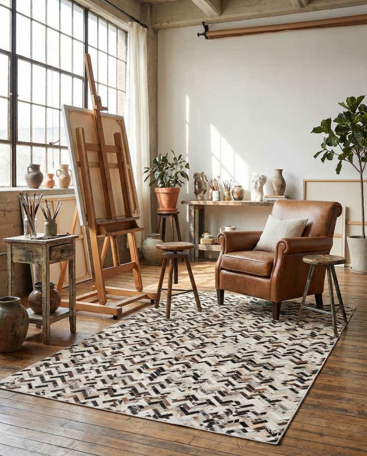 5' x 8' 1 Cowhide Stocks Rug