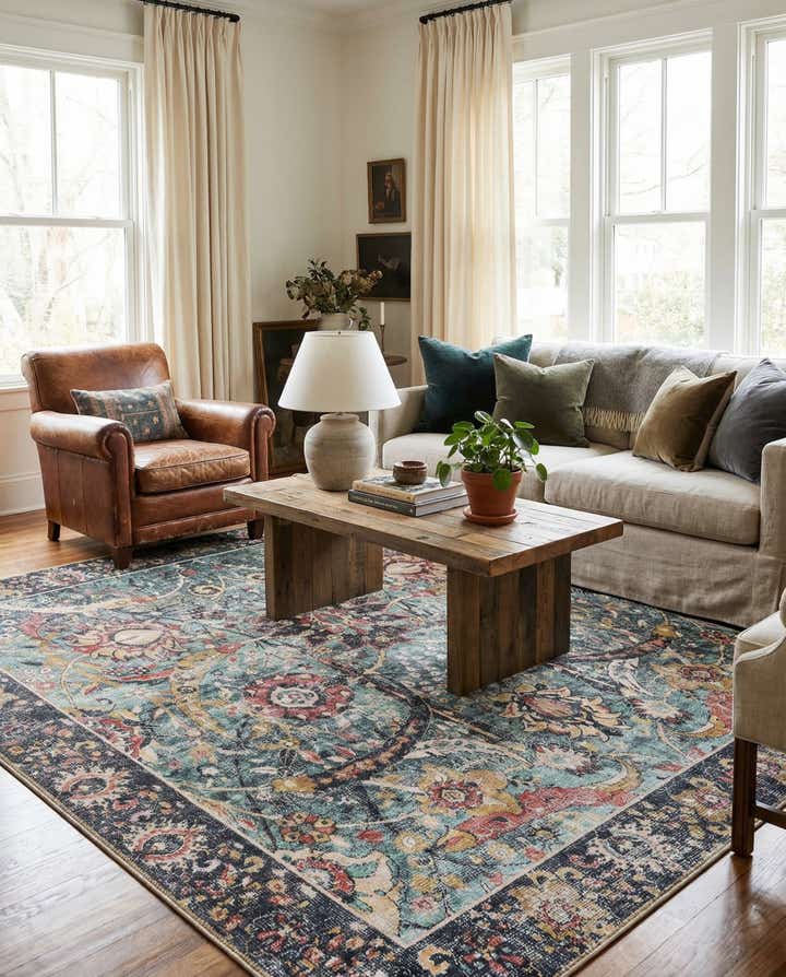 7' 10 x 7' 10 Washable Timeless Square Rug