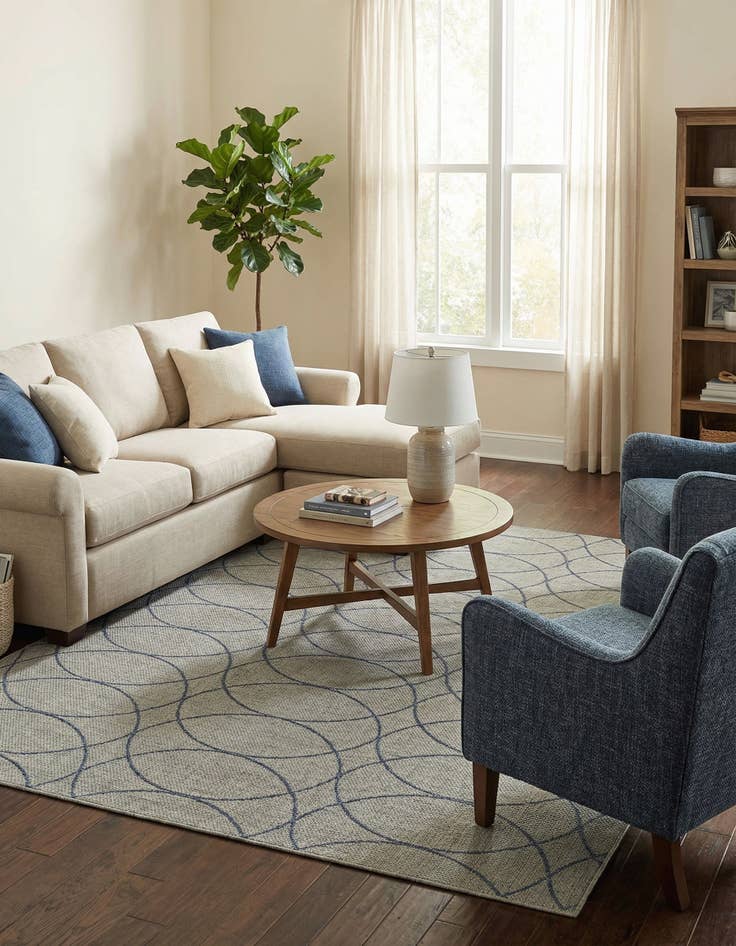 Detail image of 10' x 10'  Washable Trellis Indoor / Outdoor Square Rug