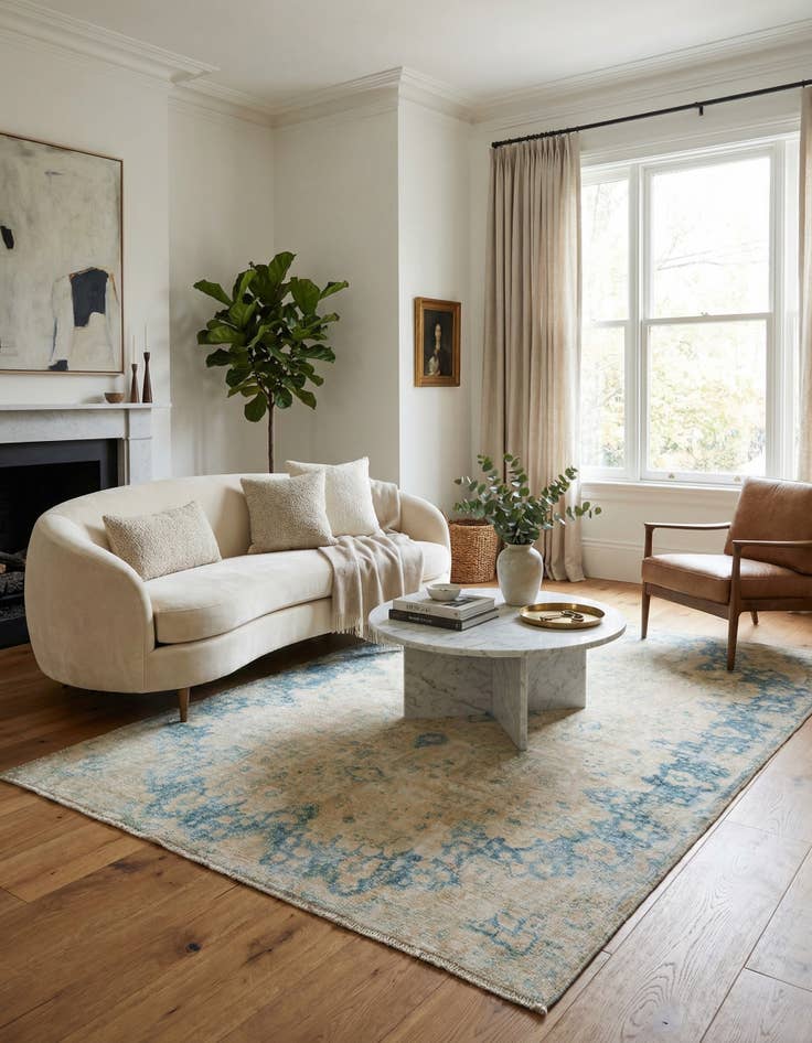 Detail image of 6' 4 x 9' 9  Hand Knotted Ultra Vintage Persian Wool Rug