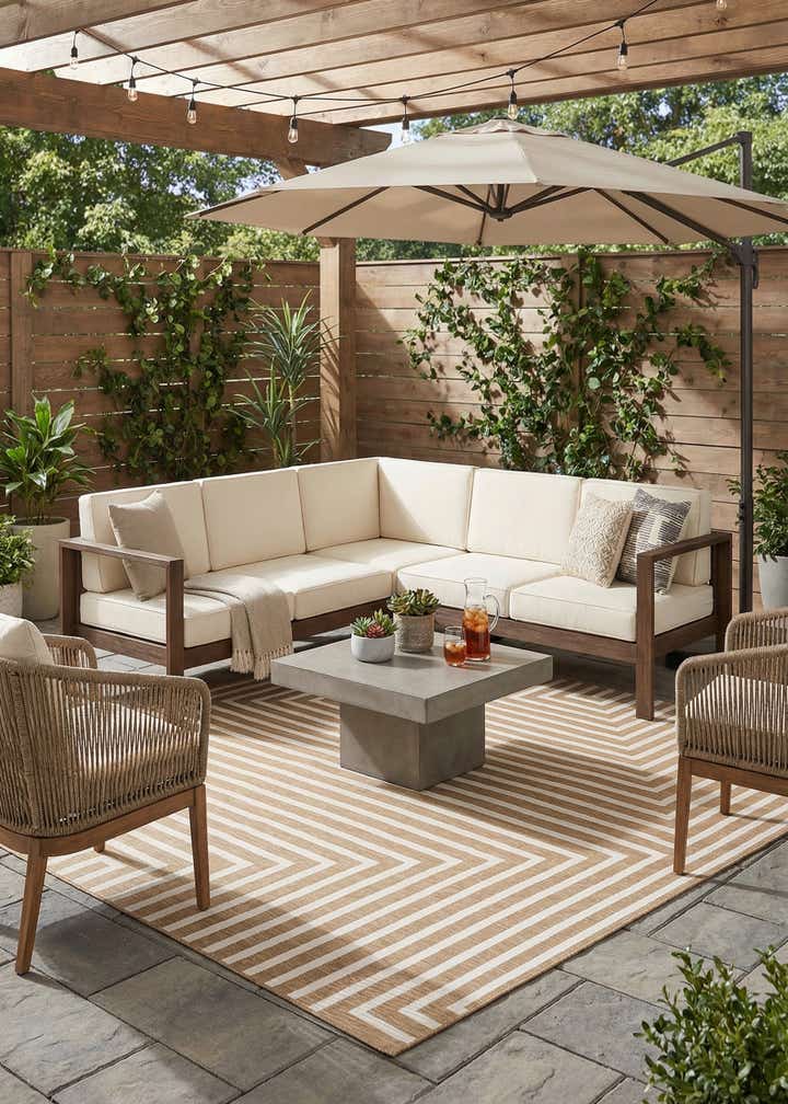 10' x 10' Easy-Clean Modern Indoor / Outdoor Square Rug