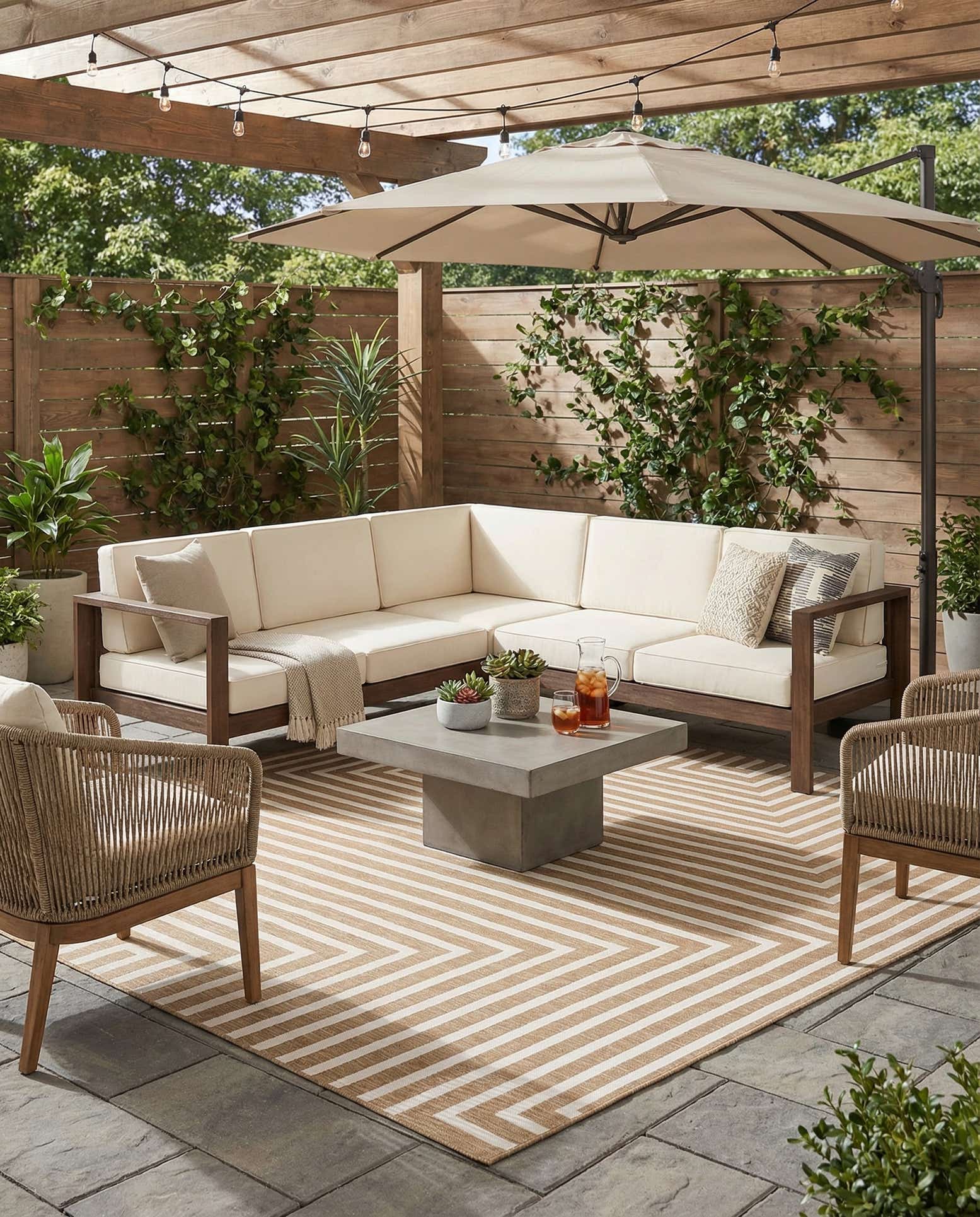 10' x 10' Easy-Clean Modern Indoor / Outdoor Square Rug