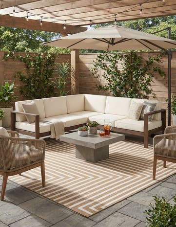 10' x 10' Easy-Clean Modern Indoor / Outdoor Square Rug